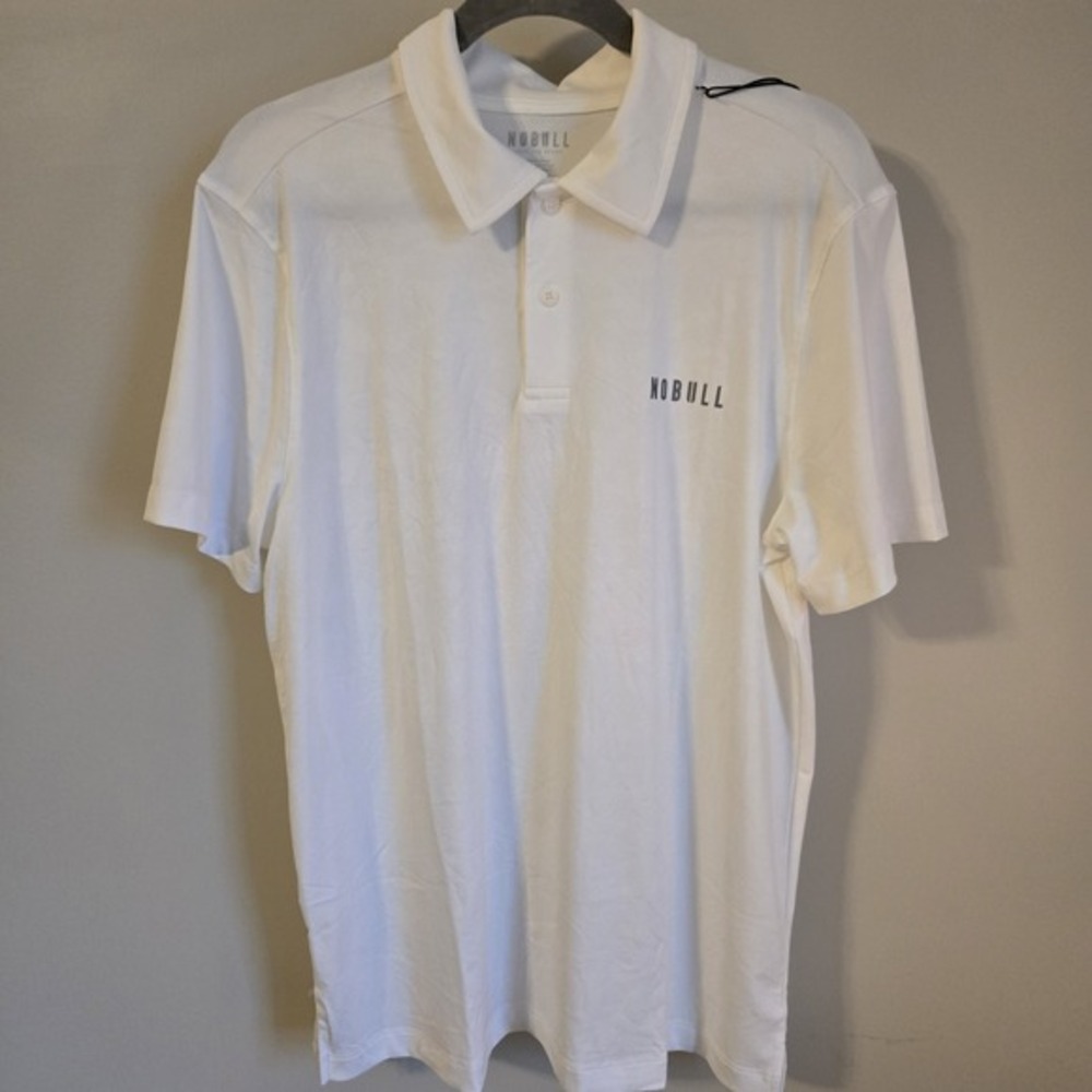 New NWT NO BULL Polo‎ Shirt Mens 3XL White Performance Golf Shirt Short Sleeve